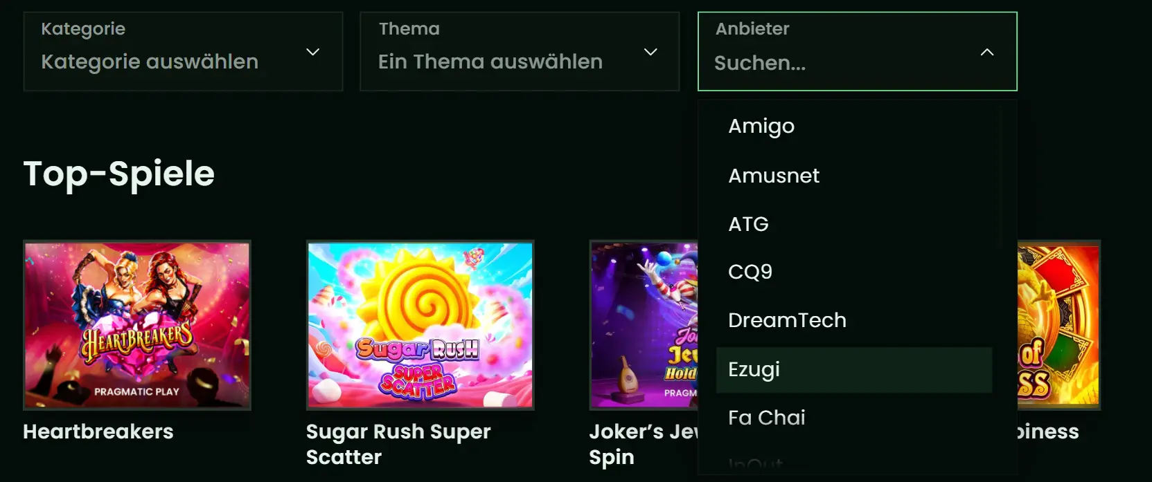 keyzino casino anbieterfilter